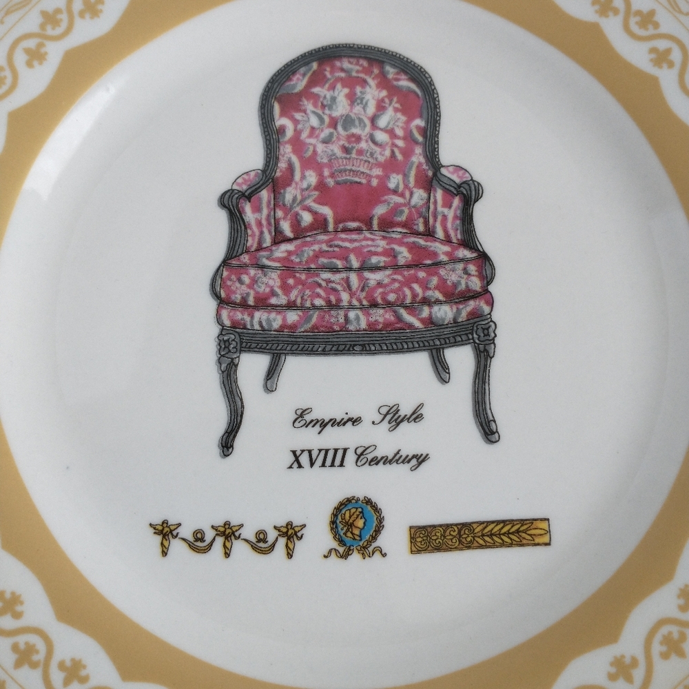 4 Plates ANTIQUE CHAIRS Dessert NIB